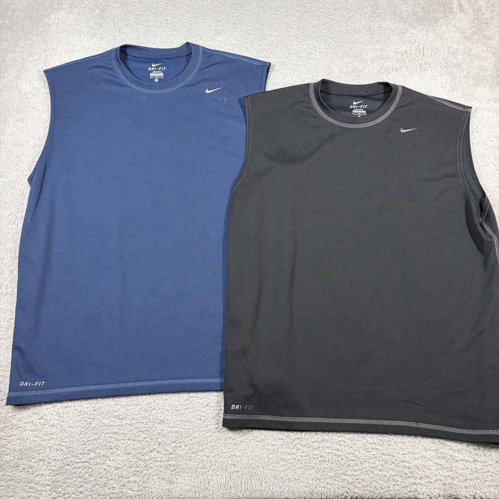 Nike Dri Fit Tank Top Shirt Mens M Bundle Lot of 2 Muscle Sleeveless Performance